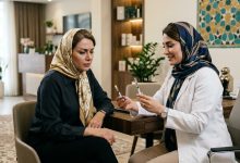 Dermatologist consulting patient
